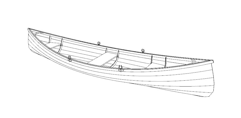 Выкройки и чертеж лодки Адирондак