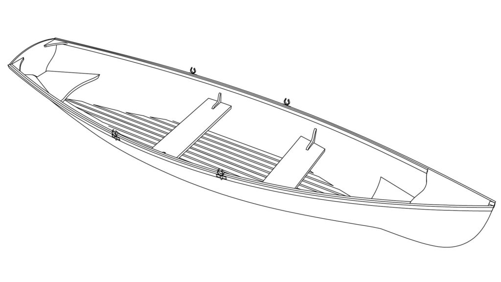 Эскиз лодки из рейки