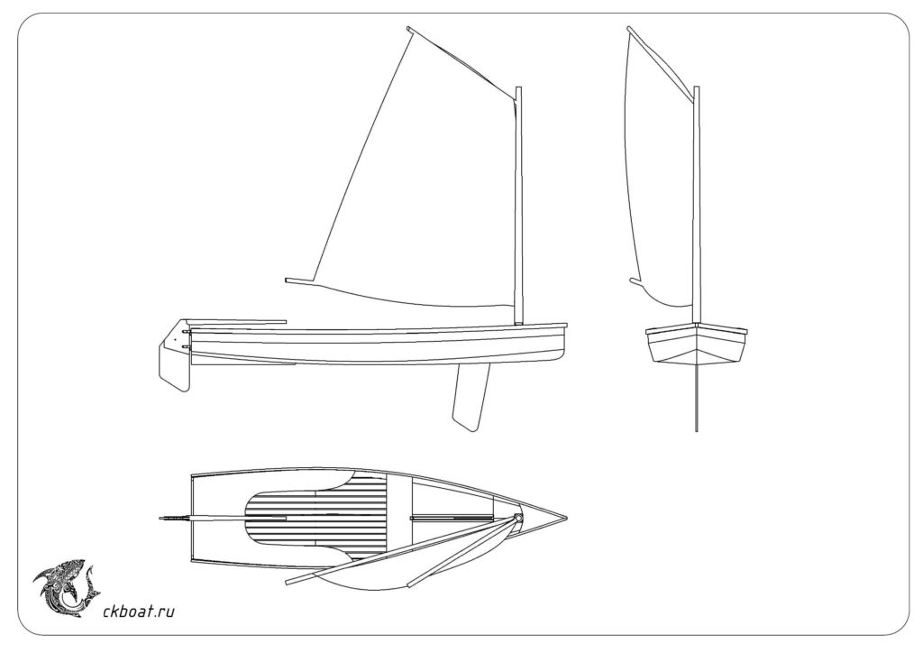 Лодка с парусом Чайка